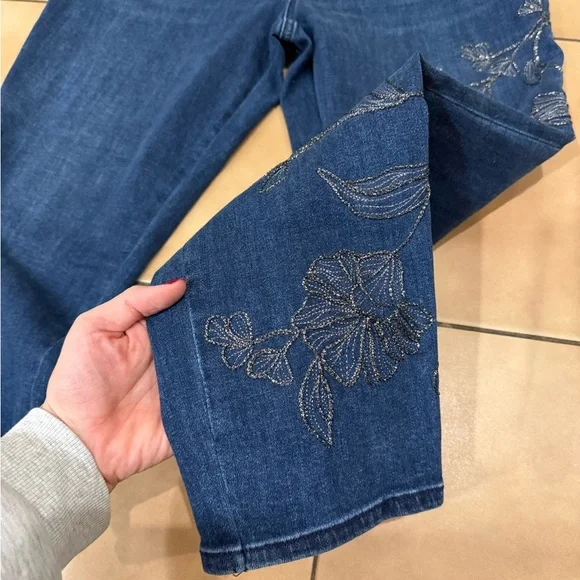 NWT Chico’s Embroidered Blue Jeans